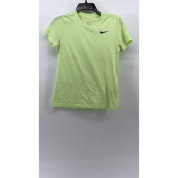 NIKE Women's Lime Green Dri-Fit Crewneck Short Sleeve Active Top SZ S - Picture 1 of 11